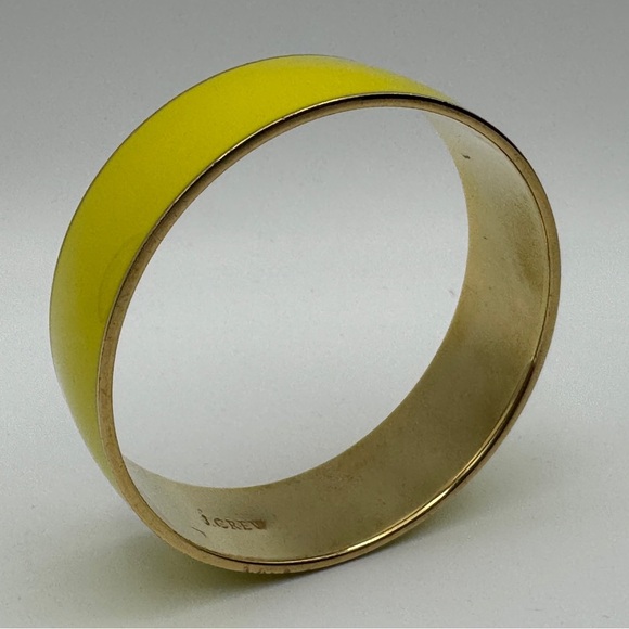 J.Crew Yellow Enamel Wide Bangle Bracelet 7.5” Wrist - Picture 3 of 5